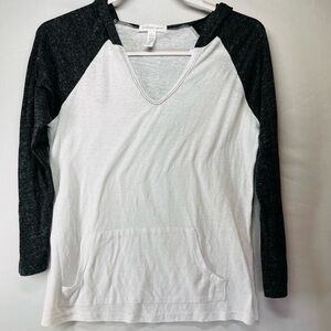 Ambiance Black and White Raglan‎ Hoodie
